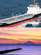 石油製品を運ぶタンカー船