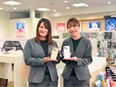 携帯ショップの販売スタッフ（未経験歓迎）◆残業月5.5h／年休120日／平均歩合給月2万円＋各種手当3