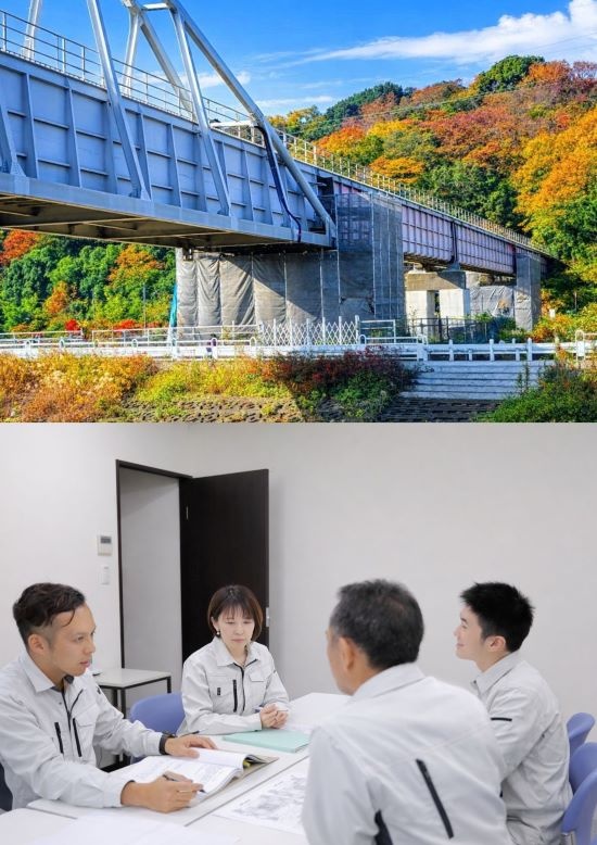 施工管理（橋の安全を守ります）◆基本土日祝休／実働7h／賞与年2回／直行直帰／車手当・資格手当ありイメージ1
