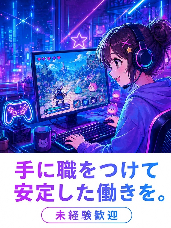 ゲームテスター（未経験歓迎）◆年休125日／定着率96％／残業月5h以下／リモートワーク可／服装自由イメージ1