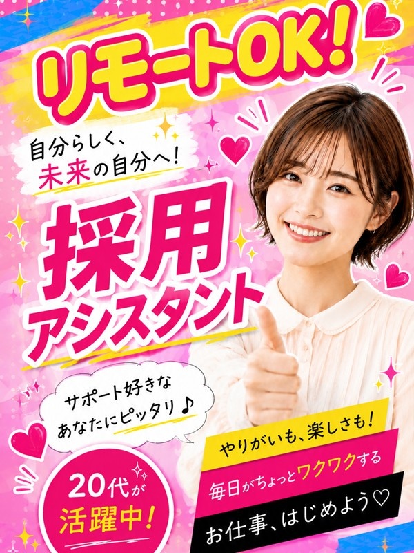 採用アシスタント事務◆働き方ファースト/リモートOK/年休125日以上/選べる働き方/AIツール活用イメージ1
